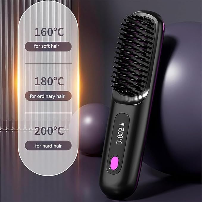 2 In 1 Straight Hair Comb Wireless Hair Straightener