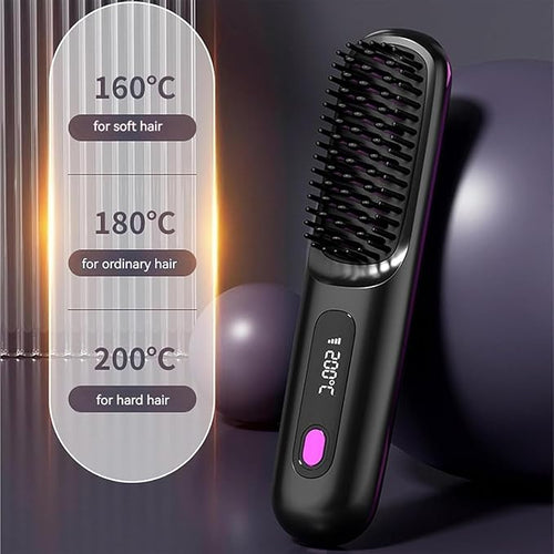 2 In 1 Straight Hair Comb Wireless Hair Straightener