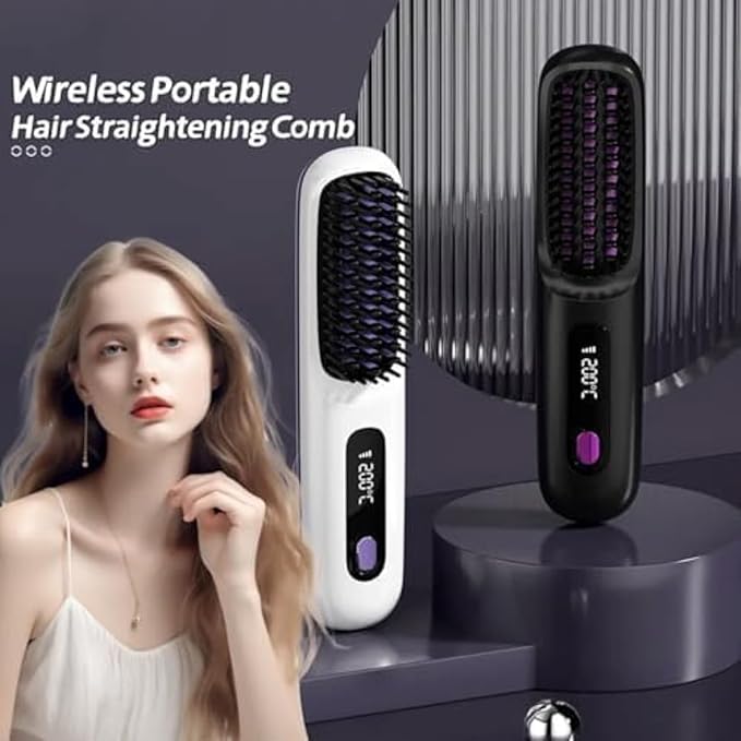 2 In 1 Straight Hair Comb Wireless Hair Straightener